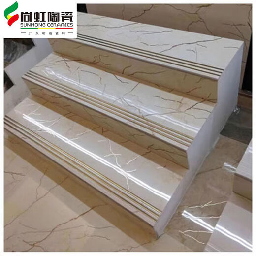 
CLCEY stair marble tiles step packaging processing 470x1200 gold wire glaze tiles anti-slip stair floor tiles Others 12808