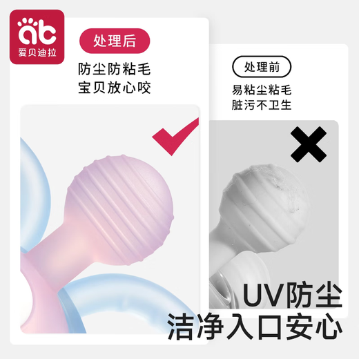 Aibedila Manhattan hand ball baby silicone chewable teether baby soothing toy baby silicone baby oral period Manhattan silicone ball-Yalawa galaxy