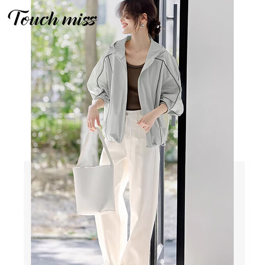 Tachimis Touch Miss Miss Vêtements de protection solaire à la mode et polyvalente pour les femmes 2025 Été Nouvelle couleur unie en épissage en vrac décontracté à la mode à la mode Green S 100Jin [Jin est égal à 0,5 kg] ou moins