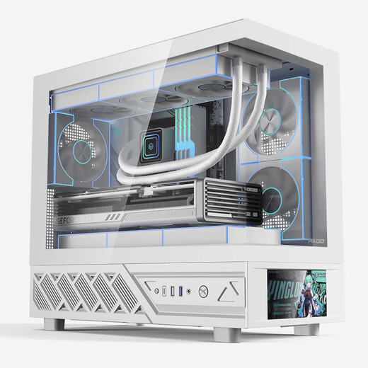 Peninsula Iron Box (PADO) Yinglong Cangming écran version d'affichage blanc M-ATX carte mère ordinateur de jeu boîtier de bureau/support 360 refroidissement par eau/avec écran secondaire LCD 6 pouces/270 salle de vue sur la mer/carte graphique 5090