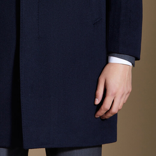 Antonio 100% cashmere lining removable mid-length coat men's business casual woolen woolen warm windbreaker