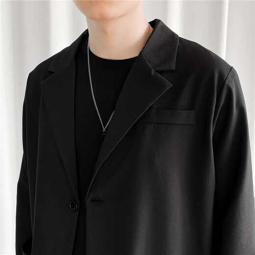 Woodpecker (TUCANO) suit men's Korean style fashion two-piece suit business casual versatile jacket comfortable trousers men's black L