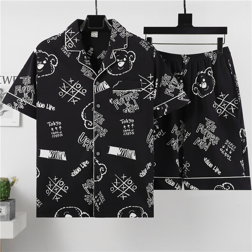 UKUHPK男士夏季薄款卡通短袖睡衣家居服套装 卡通3271【品牌款】 M 标准(高165\100斤)