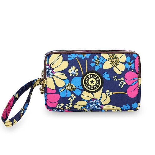 PSVORT CROSS-BRESTER FASHION ZIPPER Long portefeuille Clé Clé Sac à main portefeuille Portefeuille Mobile Phone Mobile Phonef Fabricant Y5516 Fleur bleue sans spécifications
