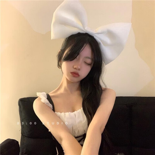 ENRMIIV super large three-dimensional bow headband for female internet celebrities, the same style for taking pictures, exaggerated sweetness and whitening headband, girl's heart hairpin, blue bow