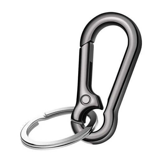 Keychain is strong and durable, car, men and women, key ring, waist hanging metal keychain, anti-lost, simple, personal and elegant, bright gun color [keychain keychain] 1 set