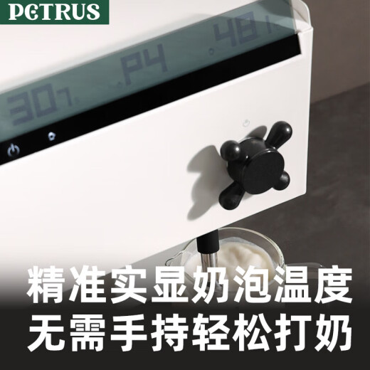 柏翠（petrus）3888pro 咖啡机家用意式半自动浓缩商用办公室小型一体机奶泡双锅炉 节日礼物 太空白-磨豆机套装