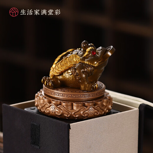 When the water changes color, the Golden Toad will change color. Tea pet ornaments, tea tray, tea ornaments, Kung Fu tea set accessories, gift box. The Golden Toad, the Fortune.