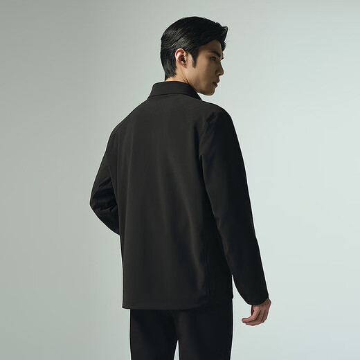 Lilan chaqueta impermeable de otoño para hombre, chaqueta con calefacción por infrarrojos lejanos y cuello levantado, nueva chaqueta sencilla de otoño para hombre de negocios, negro 2XL 180/96A