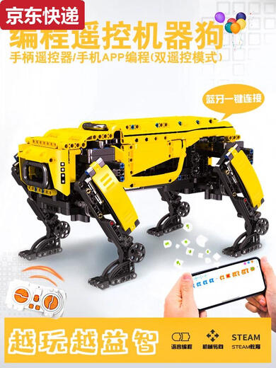 Programmation pour enfants Blocs constitués Robot Robot Robot Mécanique électrique Chien de 6-14 ans Assemble Toys Cadeaux d'anniversaire New Black Technology Tank Wing Dragon Robot / 695