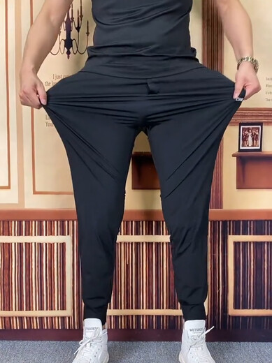 The other half men's pants in summer thin 9938 summer thin men's black casual pants handsome, fashionable, versatile and comfortable trendy black single-piece short-sleeved (9885 models 29(100-115) Jin[Jin equals 0.5 kg] Universal size