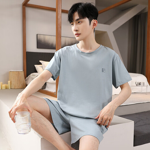 UKUHPK夏季男士莫代尔短袖凉感家居套装 9721 【莫代尔男款】 L 100-130斤