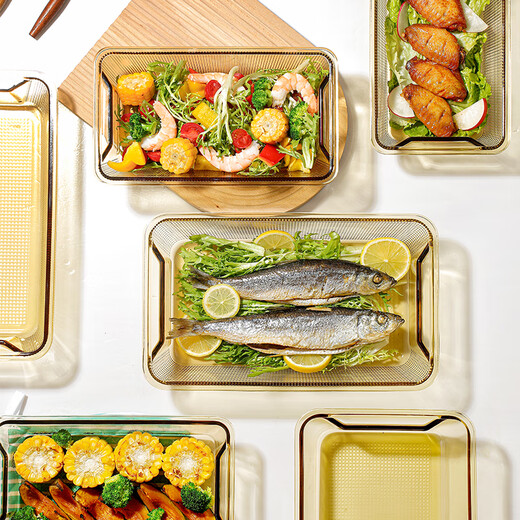 Trefic high borosilicate glass heat-resistant baking pan oven microwave heating special utensils household rectangular steamed fish baking utensils rectangular baking pan (light body) 1.35L