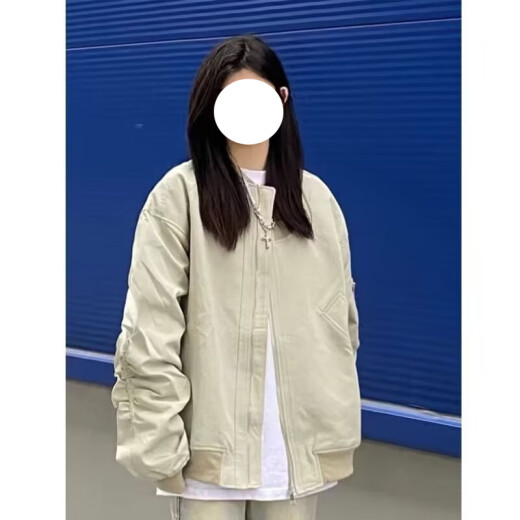 
POUM retro Hong Kong style jacket men's trendy brand teenagers campus handsome thin coat couple top men's clothing LTT-7374 gray M