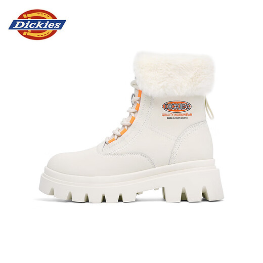 Dickies women's snow boots women's boots plus velvet Martin boots thickened warm cotton boots high top casual boots Beige 39