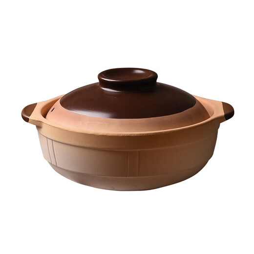 Old-fashioned earthen clay pot, household clay pot rice stew pot, gas stove small clay pot, ceramic pot, special clay pot for soup, high temperature resistance 3.3L-(serves 6-7 people) natural unglazed casserole 3.3L