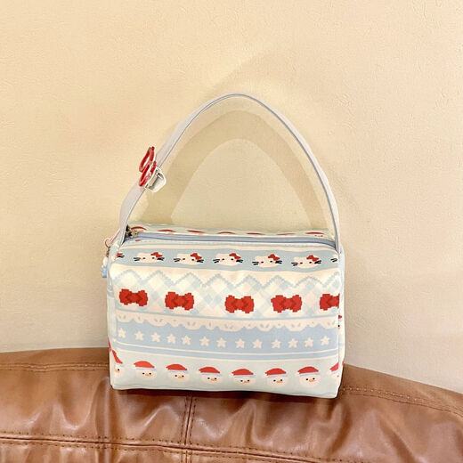 New 2025 handbag with high appearance and large capacity for travel, portable three-dimensional washing and storage cosmetic bag, kt cat bow, upgraded handle