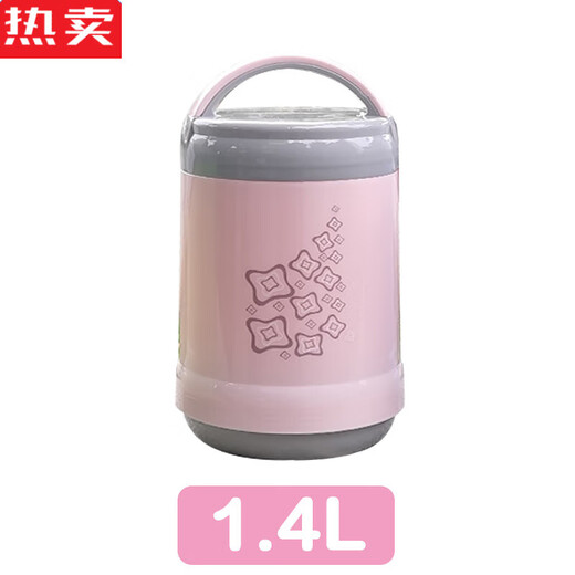 ZSR德国进口品质保温饭盒玻璃内胆双层真空长保温桶便当便携大容量学 不挑色[9734]+条纹袋1L