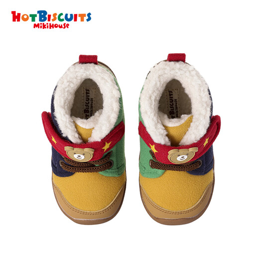 MIKIHOUSE children's cotton shoes autumn and winter velvet lining warm boots toddler shoes multi-color 14.5cm (suitable for feet 14cm long)