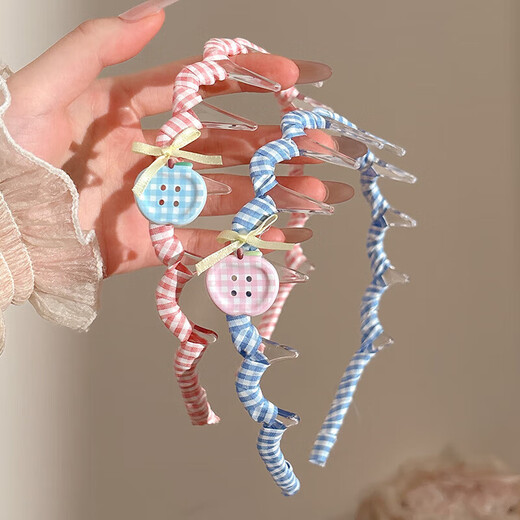 Cute Apple headband for women with high-end bow headdress 2025 new high skull top pressure hairpin hairpin face washing headband 1# headband blue
