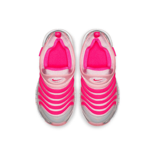 耐克（NIKE）官方毛毛虫男女童DYNAMO FREE幼童易穿脱运动鞋CI1187 686中柔粉/透明粉/白金色/金属银 29.5