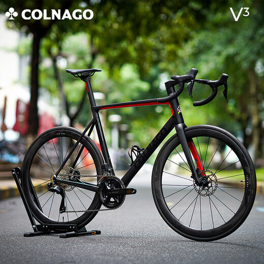 COLNAGO【大尺码特价】梅花V3 PRO 公路车电子变速碳纤维破风碳轮自行车 整车 黑红色-V3 PRO 540 7170配置