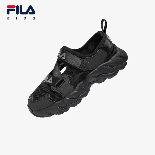 Fila Fila Children's Shoes Sandals 2025 Summer New Men's and Women's Baotou Breathable Velcro Sneakers Black-BK 33