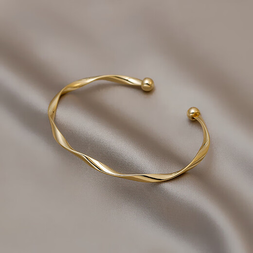 Twist pattern simple fashion bracelet high-end new style bracelet for girlfriend gifts and gifts fashionable versatile hand accessories wholesale bracelet - rose gold