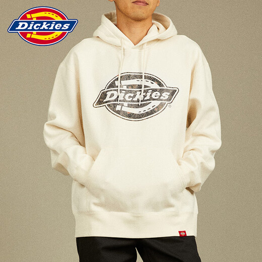 Dickies秋冬加绒卫衣男情侣连帽印花学生商场同款休闲百搭上衣女 黑色12596 【圆领-男女同款】 M
