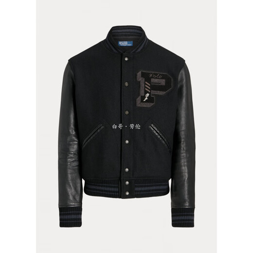 Polo Ralph Lauren spot leather sleeve badge wool baseball jacket leather jacket men's Polo Ralph Lauren/Ralph Lauren spot A49 S