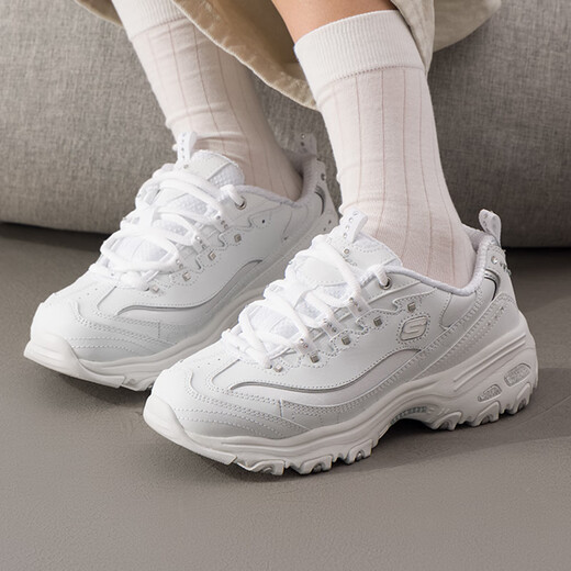 斯凯奇（Skechers）女鞋春季新款透气熊猫鞋官方正品休闲鞋老爹鞋小白鞋运动 11979-WSL 35