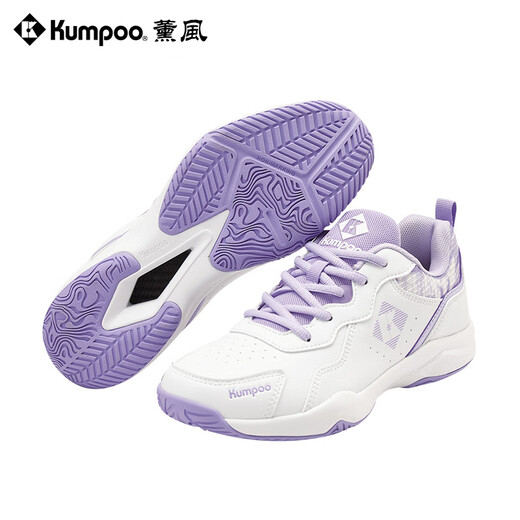 Glimpse of KUMPOO 2025 new badminton shoes D21 breathable, non-slip and wear-resistant KUMPOO professional sports shoes white/purple 38