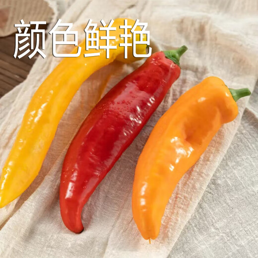 
Zhushi Orange Fruit Colored Peppers Bell Peppers Yunnan Fresh Long Pepper Mini Chili Can Eat Raw Salad Seasonal Fruits and Vegetables Premium Medium Fruits 1050g - Randomly sent 2-4 colors