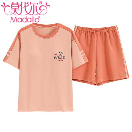 莫代尔睡衣女士夏季新款纯棉短袖短裤薄款夏天可爱甜美可外穿家居服套装 Z9856 M 建议80-100斤穿