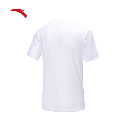 ANTA (ANTA) quick-drying T-shirt for men running autumn long-sleeved quick-drying clothing for men 3A antibacterial moisture wicking fitness sports tops for men solid color quick-drying technology-arm printing pure white M (170) recommended 120-130Jin Jin equals 0.5 kg