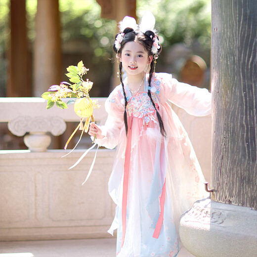 
Flag Platinum Hanfu Girls Autumn 2025 New Children's Ancient Style Super Fairy Spring and Autumn Princess Dress Xiaoyuetu 130