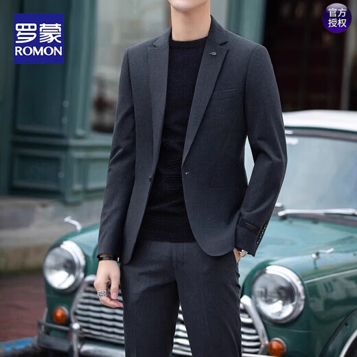 ROMON (ROMON) casual blazer men's suit Korean style slim and handsome trendy formal tops single piece spring and autumn black [top] S recommended [90-110Jin [Jin equals 0.5 kg]]