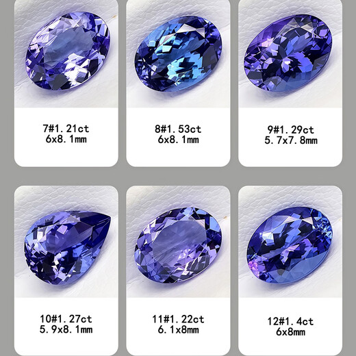 Blue Peace 4 Tanzanite blue purple water drop oval faceted loose stone custom 18k gold and silver men and women ring drop earrings bracelet 0.91 carat 21#