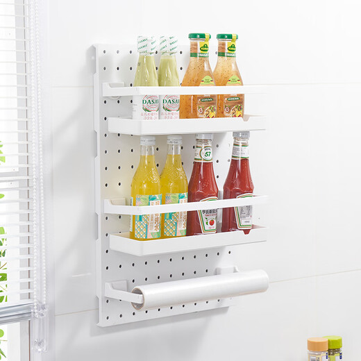 Runde Loch -Loch -Plattenzubehör 3 cm Lochabstand Wand Hanging Rack Teile anzeigen Dekorative Haken -Aufbewahrungsbox Clip 9926 Long Board 33*51