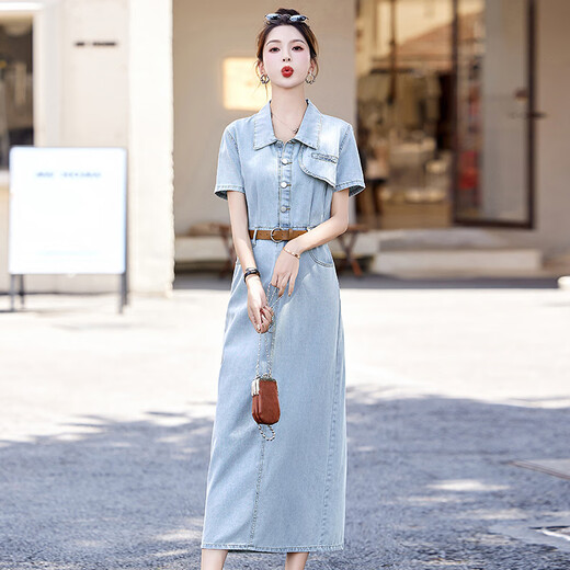 Ehangy Light Luxury Brand Dress for Women 2025 Summer Nuevo diseño de alta gama y versátil de la edad de moda Color s (85-110Jin [Jin iguala 0.5 kg])