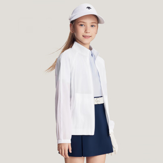 迪桑特（DESCENTE）迪桑特儿童 GOLF 女童运动夹克外套 凉感 WT-Brilliant_White M 130c_(130_64)