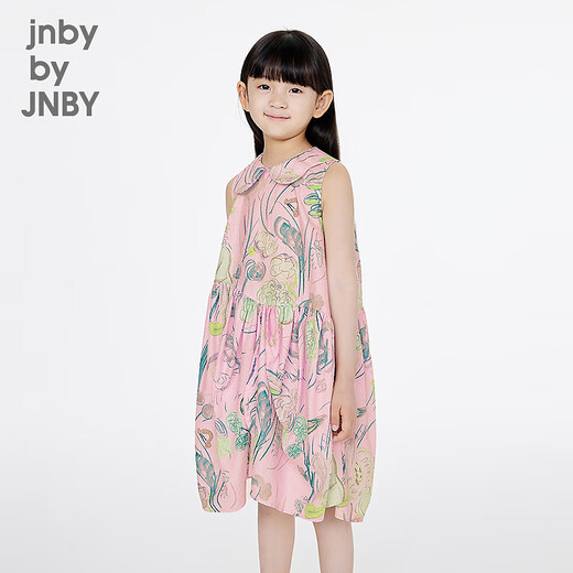 jnby by JNBY新款江南布衣童装全棉泡泡纱连衣裙A型无袖公主25夏女童1P5G12750 690/杂粉 图案随机 150 cm