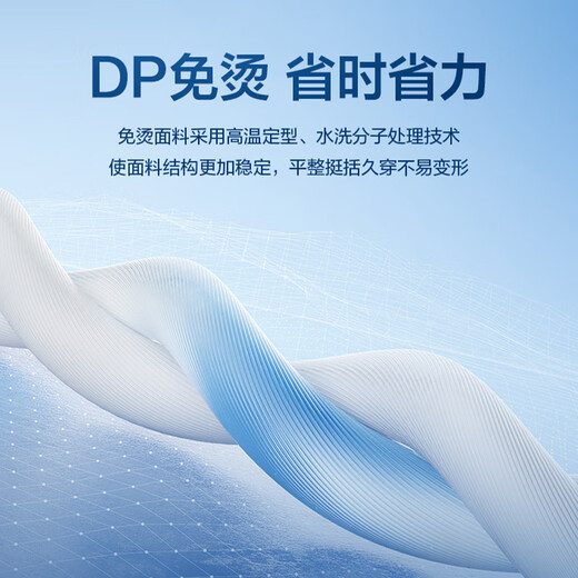 Shanshan 200 count DP no-iron men's long-sleeved anti-wrinkle easy-care high-end pure cotton shirt gray blue 42