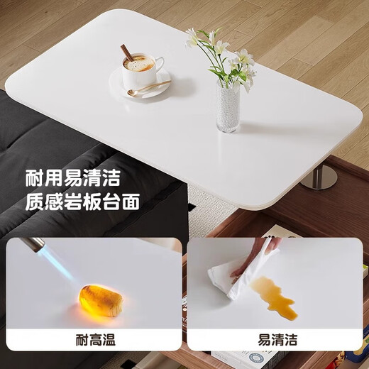 Qingzi Youyan Board Couchtisch Licht Luxus Wohnzimmer Bewegbares Heben des Teewagen