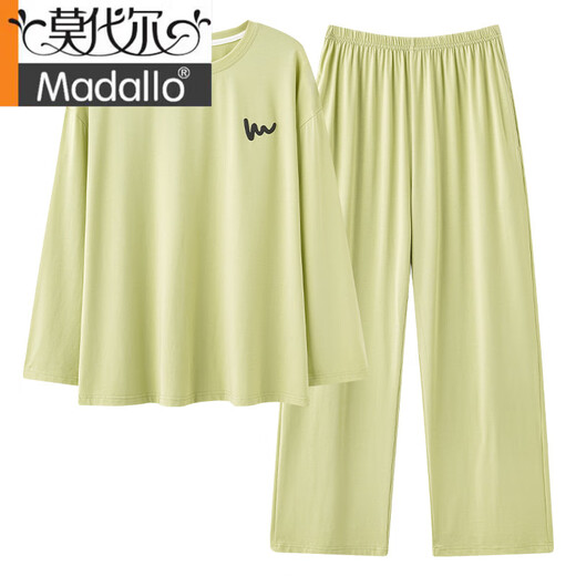 
Modal anti-mites pure cotton couple pajamas for women in spring and autumn long-sleeved cardigan autumn and winter casual men's home clothing set 7E2694 women-double length XL