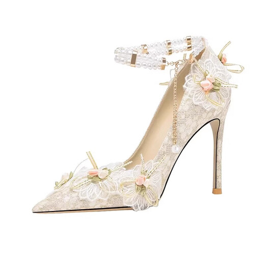Lily Wei Zauberer der Oz Serie High Heels kleine Größe 313233 Hochzeitsschuhe Großgröße 41-43 Lolita Sandals Snowland Wizard White [Fersenhöhe 8 cm] 36