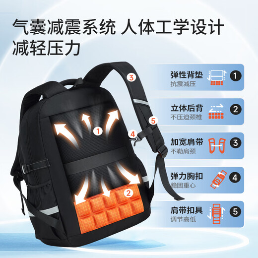 
Rui brand high school student schoolbag boy junior high school student burden reduction and ridge protection breathable large capacity university backpack backpack travel bag