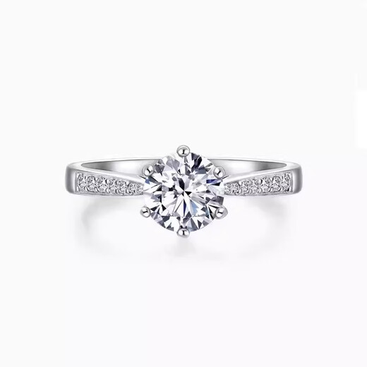 I Do platinum pt950 diamond ring 1 carat micro-set six-prong cultivated diamond proposal wedding ring gift for girlfriend and wife micro-set six-prong 2 carat diamond size 11