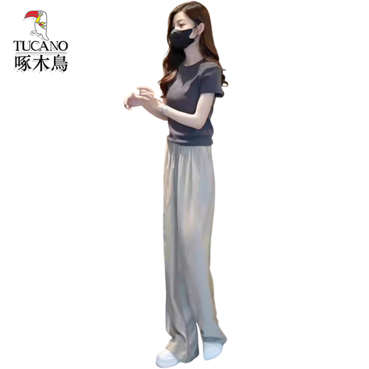Pájaro carpintero 2025 Summer Nuevo modelo para mujeres que reduce el traje hermoso y de moda para el temperamento informal y delgado y de moda. Pantalones individuales M [100Jin [Jin equivale a 0.5 kg]]