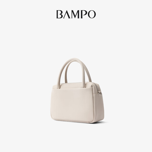 Украшение Banpo (Bampo) Первый слой Cowhide Small Boston Bag Counter Новая подлинная кожаная легкая роскошная рукавая ручная ручная сумка для ручной работы с однорубежной сумкой для женщин 520 Подарки Poria White 112